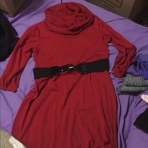 A winter red dress